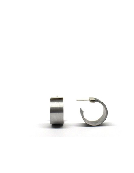 Earrings ONE CIRCULAR in silver (M)