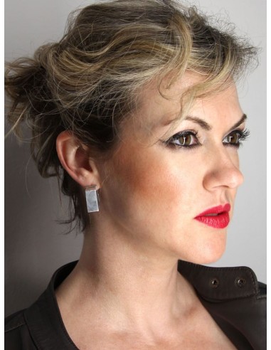 PENDIENTES ONE CUADRADOS EN PLATA (M)