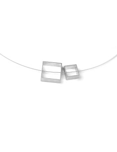 Silver-plated square necklace 2