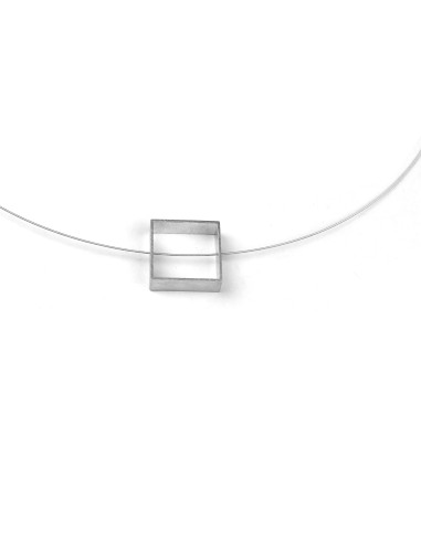 Silver-plated square necklace