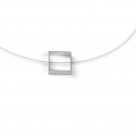 Silver-plated square necklace