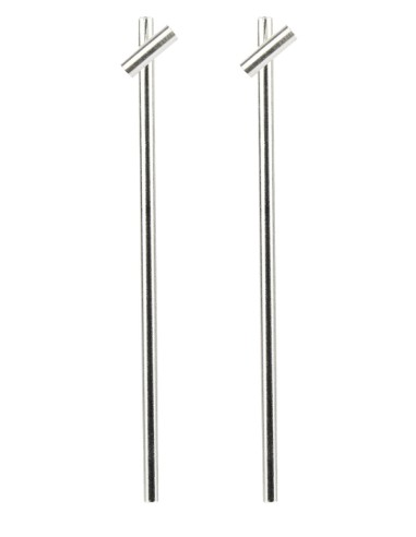 PENDIENTES LARGOS TWO LINEAL EN PLATA