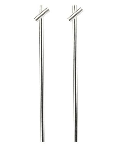 PENDIENTES LARGOS TWO LINEAL EN PLATA