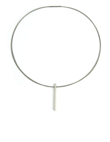 COLLAR CORTO TWO LINEAL EN PLATA