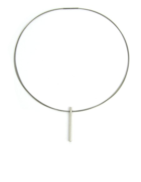 COLLAR CORTO TWO LINEAL EN PLATA