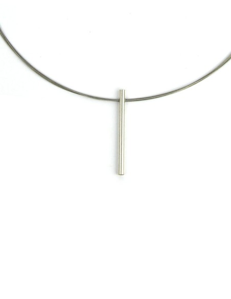 COLLAR CORTO TWO LINEAL EN PLATA