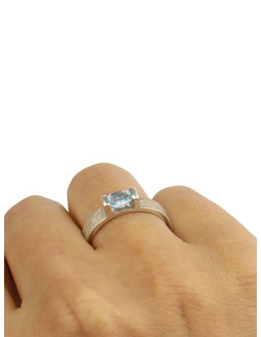 THREE Anillo Topazio Azul