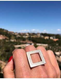 ANILLO SQUARE TWO PLATA 2