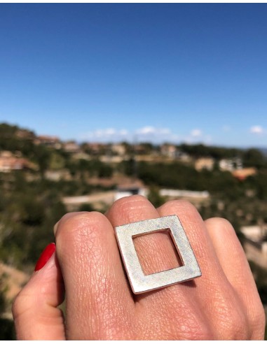 ANILLO SQUARE TWO PLATA