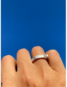 ANILLO VENUS en PLATA CON TOPACIO BLANCO 2