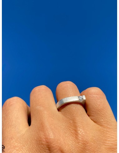 ANILLO VENUS en PLATA CON TOPACIO BLANCO