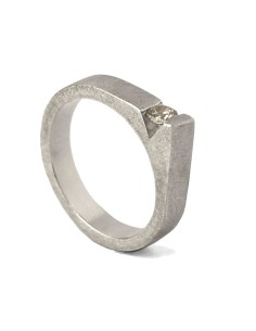 ANILLO VENUS en PLATA CON TOPACIO BLANCO