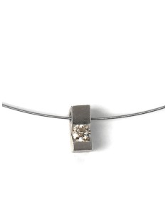 COLLAR VENUS en PLATA CON TOPACIO BLANCO