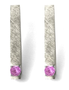 PENDIENTES VENUS en PLATA CON TURMALINA ROSA