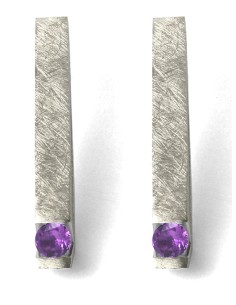 PENDIENTES VENUS en PLATA con AMATISTA