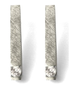 PENDIENTES VENUS en PLATA CON TOPACIO BLANCO