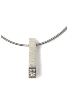 COLLAR VENUS en PLATA CON TOPACIO BLANCO