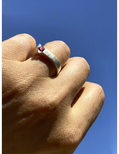 ANILLO VENUS en PLATA CON TURMALINA ROSA