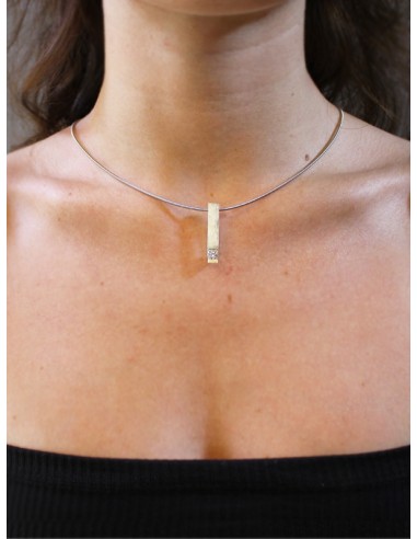 COLLAR VENUS en PLATA CON TOPACIO BLANCO