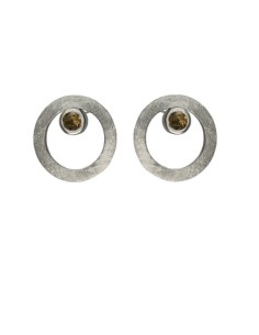 Pendientes CIRCULAR TWO in COLOURS brown
