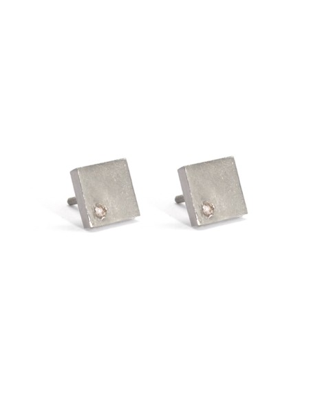 PENDIENTES BEBÉ ORO BLANCO Y DIAMANTE