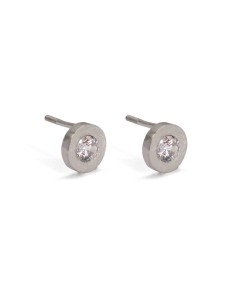 PENDIENTES BEBÉ ORO BLANCO Y DIAMANTE