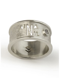 ANILLO PERSONALIZADO 2 NOMBRES, PYEDRA Y LATERALES PLATA