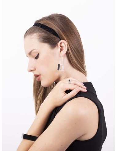 Square long Earrings ONE in silver