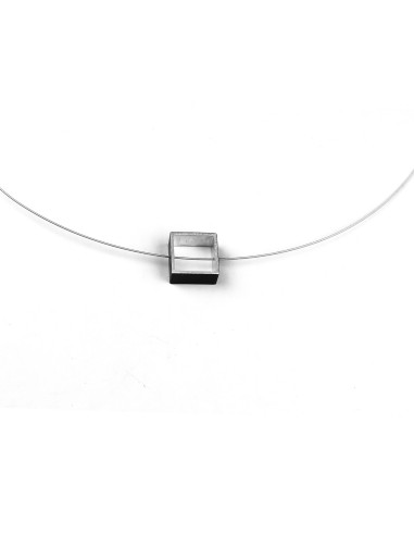 Silver-plated square necklace