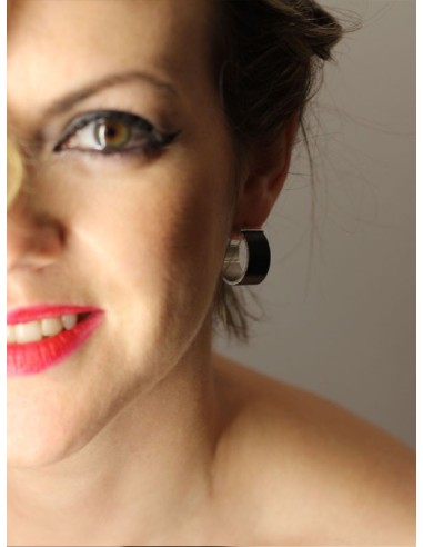 Earrings ONE CIRCULAR in silver (M)