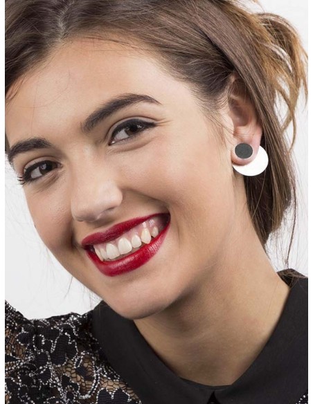 PENDIENTES CIRCULAR TWO EN PLATA