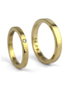 ALIANZAS EN ORO AMARILLO CON BRILLANTE