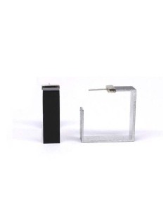 Square earrings ONE in silver (L) 2