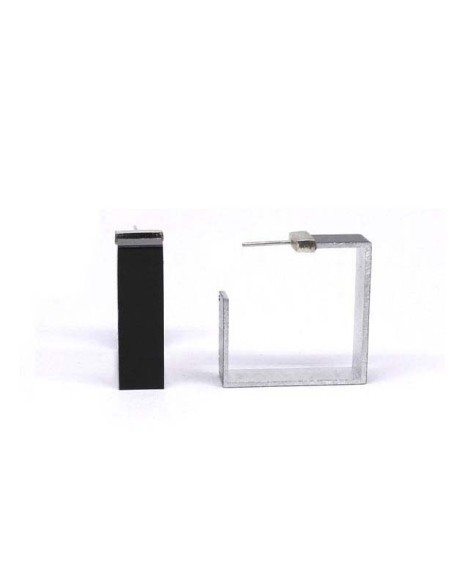 Square earrings ONE in silver (L)