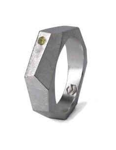 anillo rock citrino
