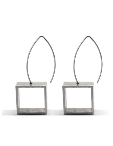 Square long Earrings ONE in silver