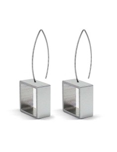 Square long Earrings ONE in silver