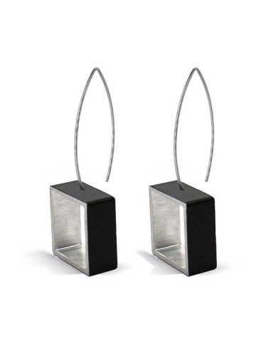 Square long Earrings ONE in silver