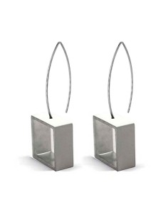 Square long Earrings ONE in silver
