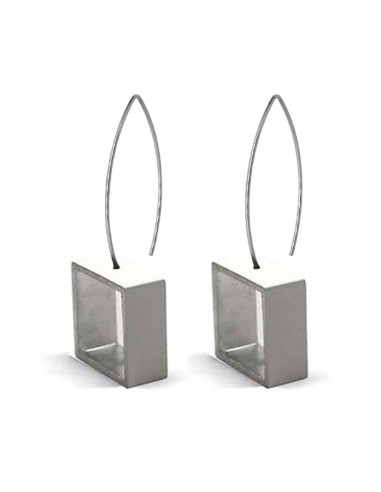 Square long Earrings ONE in silver