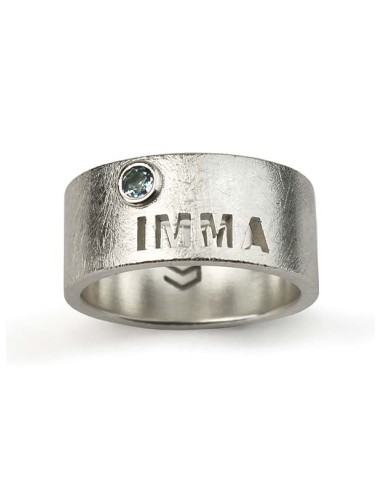 Anillo personalizado con 1 nombre y piedra