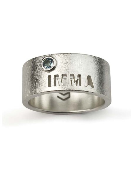 Anillo personalizado con 1 nombre y piedra