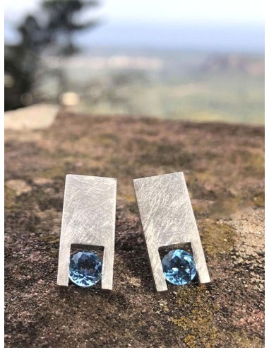 PENDIENTES SIX TOPACIO AZUL