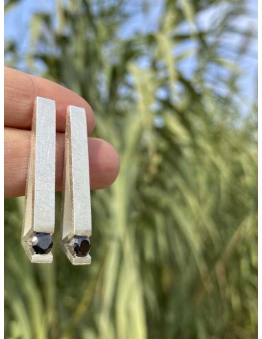PENDIENTES VENUS en PLATA con ONIX