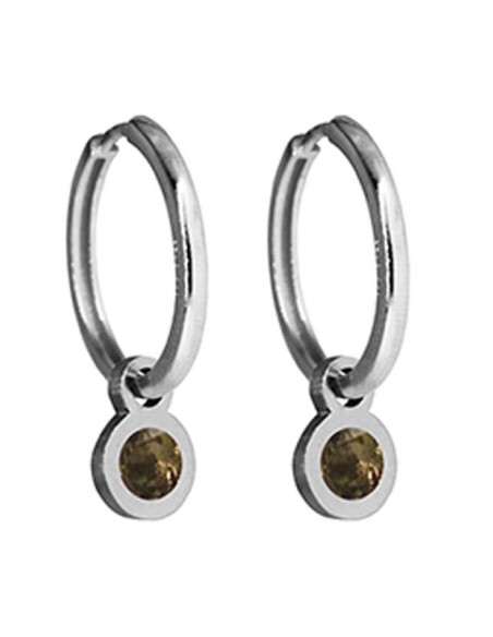 PENDIENTES DOTS IN  BROWN
