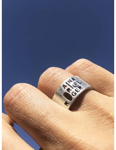 Anillo personalizado con 3  nombres y piedra