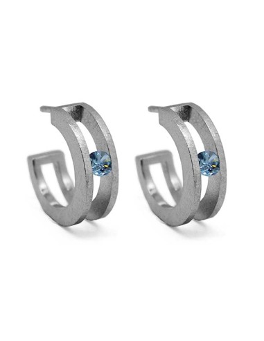 PENDIENTES BIG SPACE TOPACIO AZUL