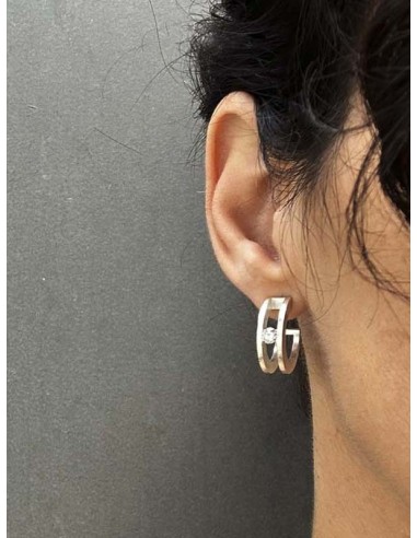 PENDIENTES BIG SPACE TOPACIO BLANCO
