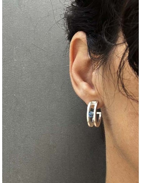 PENDIENTES BIG SPACE TOPAZI BLAU