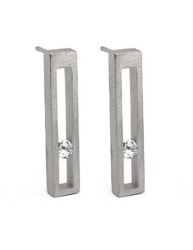 PENDIENTES LINEAL SPACE TOPAZI BLANC